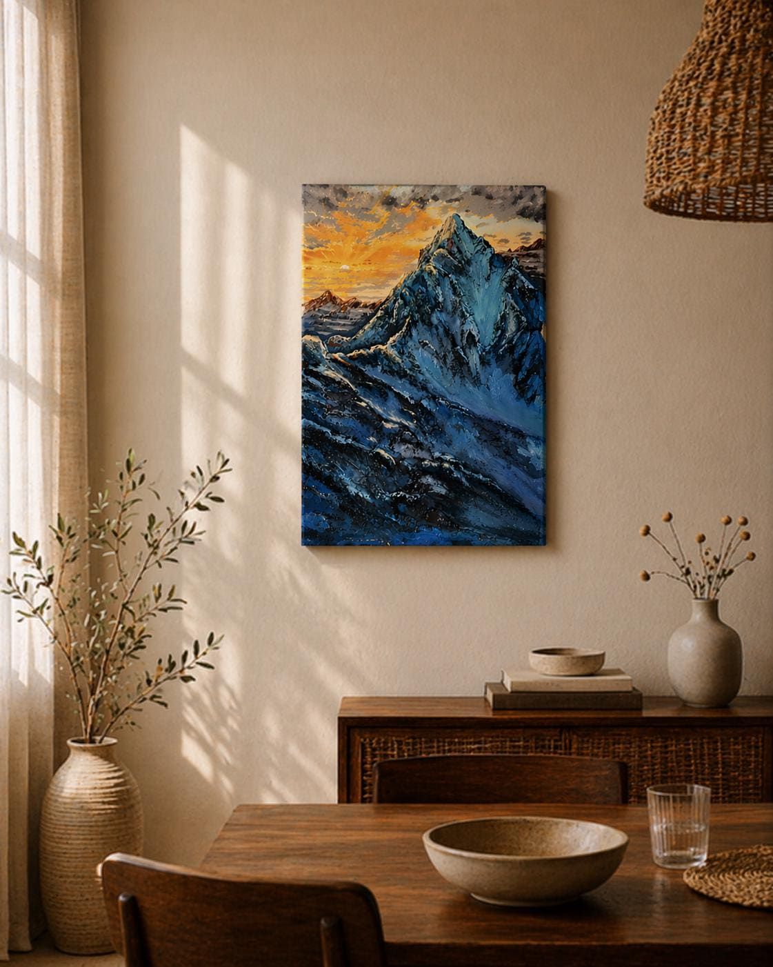 Original Textured Mountain Painting, Acrylic Landscape Art, 70 x 50 cm — view 2