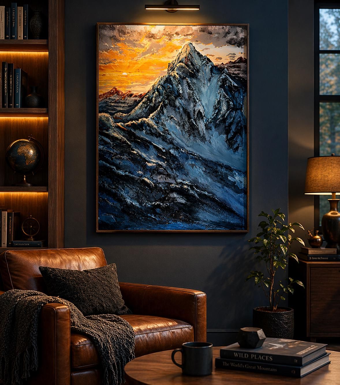 Original Textured Mountain Painting, Acrylic Landscape Art, 70 x 50 cm — view 3